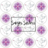 Pink Doves Edible Toppers - (20 Toppers)