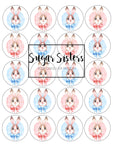Pink & Blue Bunnies Edible Toppers - (20 Toppers)