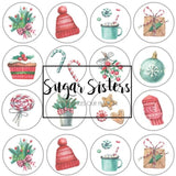 Vintage Christmas Edible Toppers - (20 Toppers)