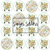 Cute Jungle Animals Edible Toppers - (20 Toppers)