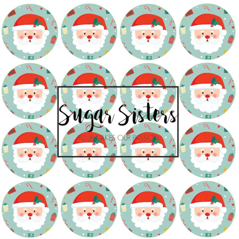 Santa Claus Edible Toppers - (20 Toppers)