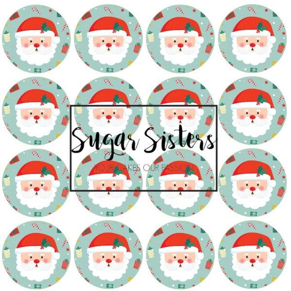 Santa Claus Edible Toppers - (20 Toppers)