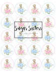 Pink & Blue Teddy  Edible Toppers - (20 Toppers)
