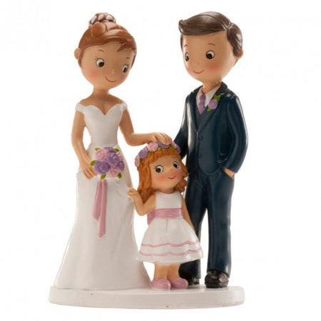 Bride And Groom With Flowers 16cm