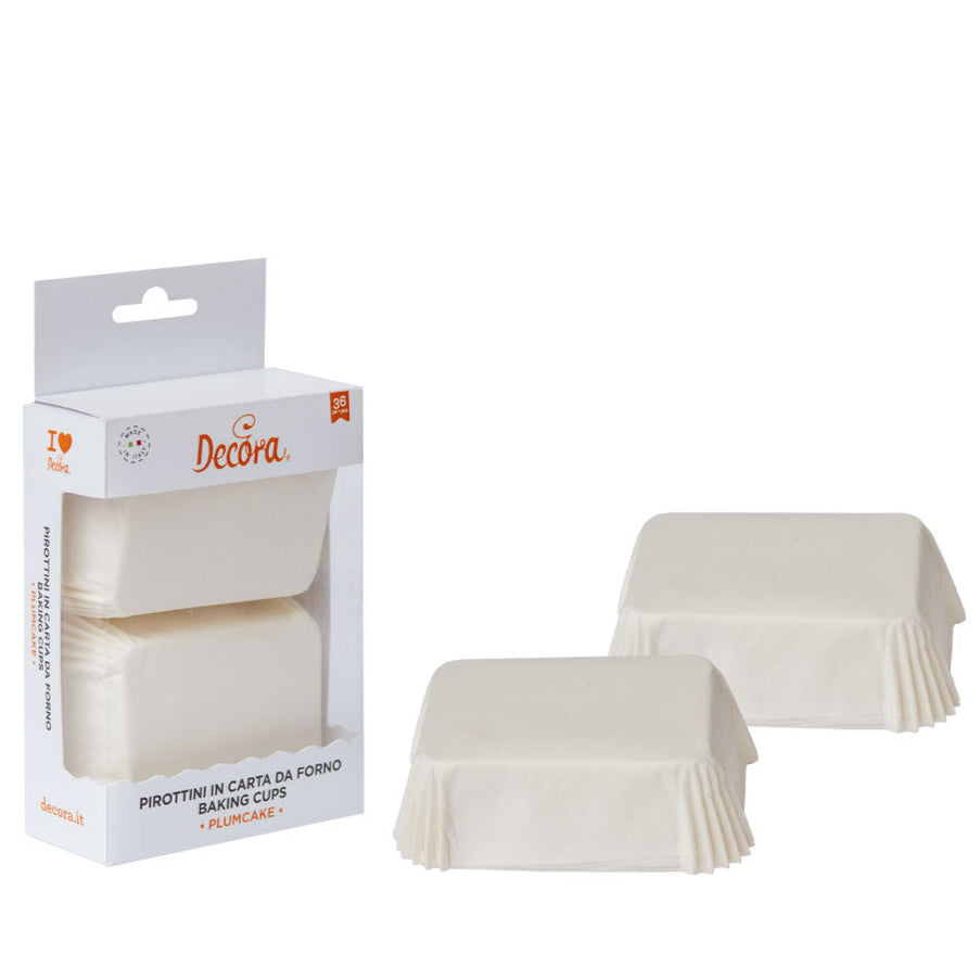 White Mini Loaf Tin Liners Pk 36