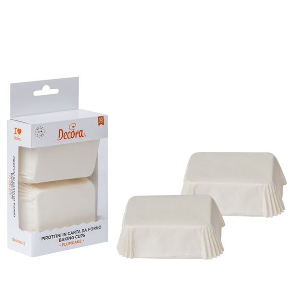 White Mini Loaf Tin Liners Pk 36