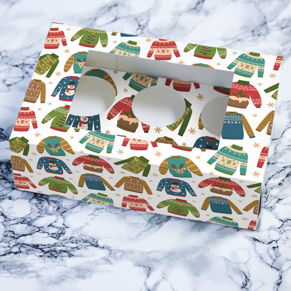 Sugar Sisters Cupcake Box - Xmas Jumper (6s)