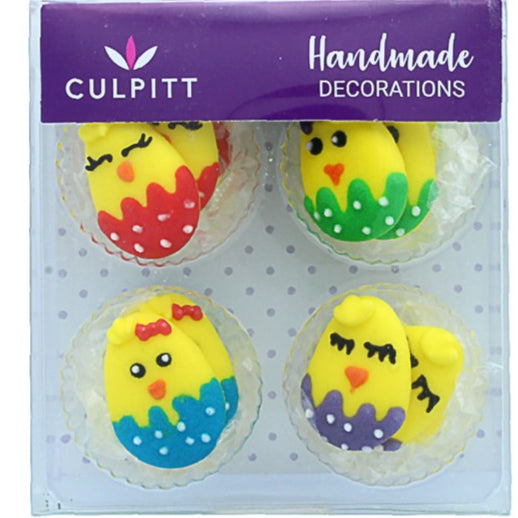 Cute Chick Sugar Decorations Pk 12