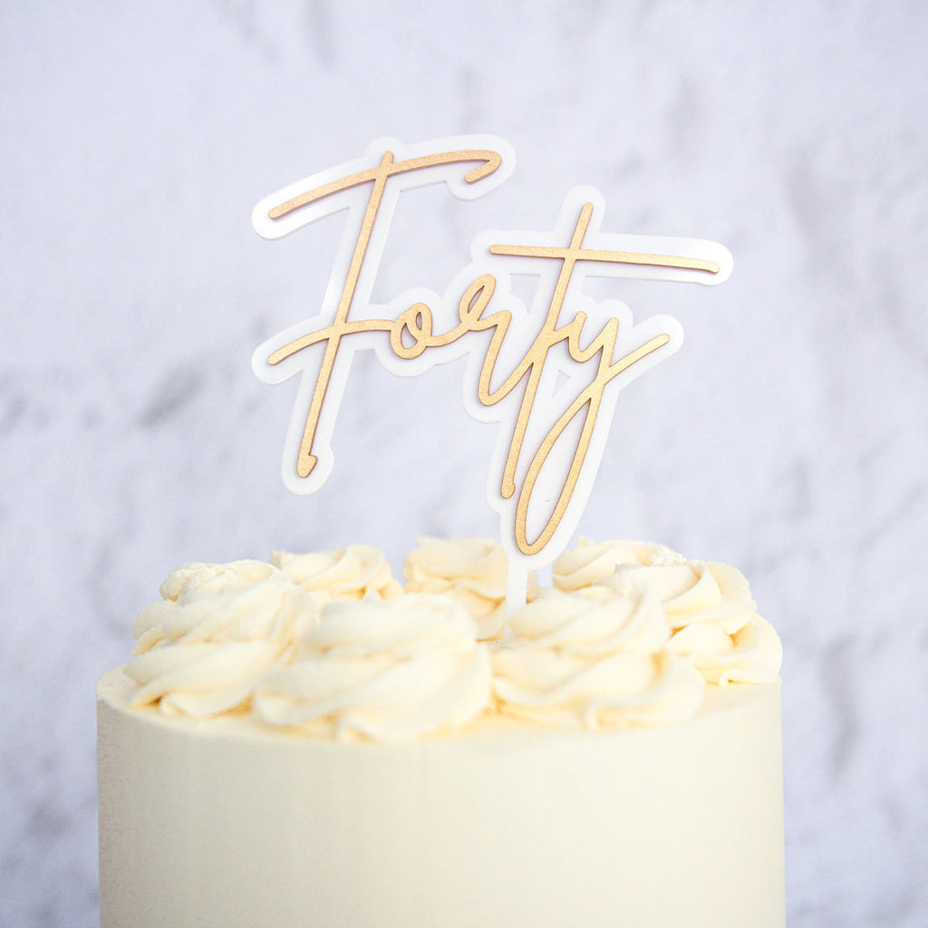 Forty Cake Topper Gold - SWEET STAMP