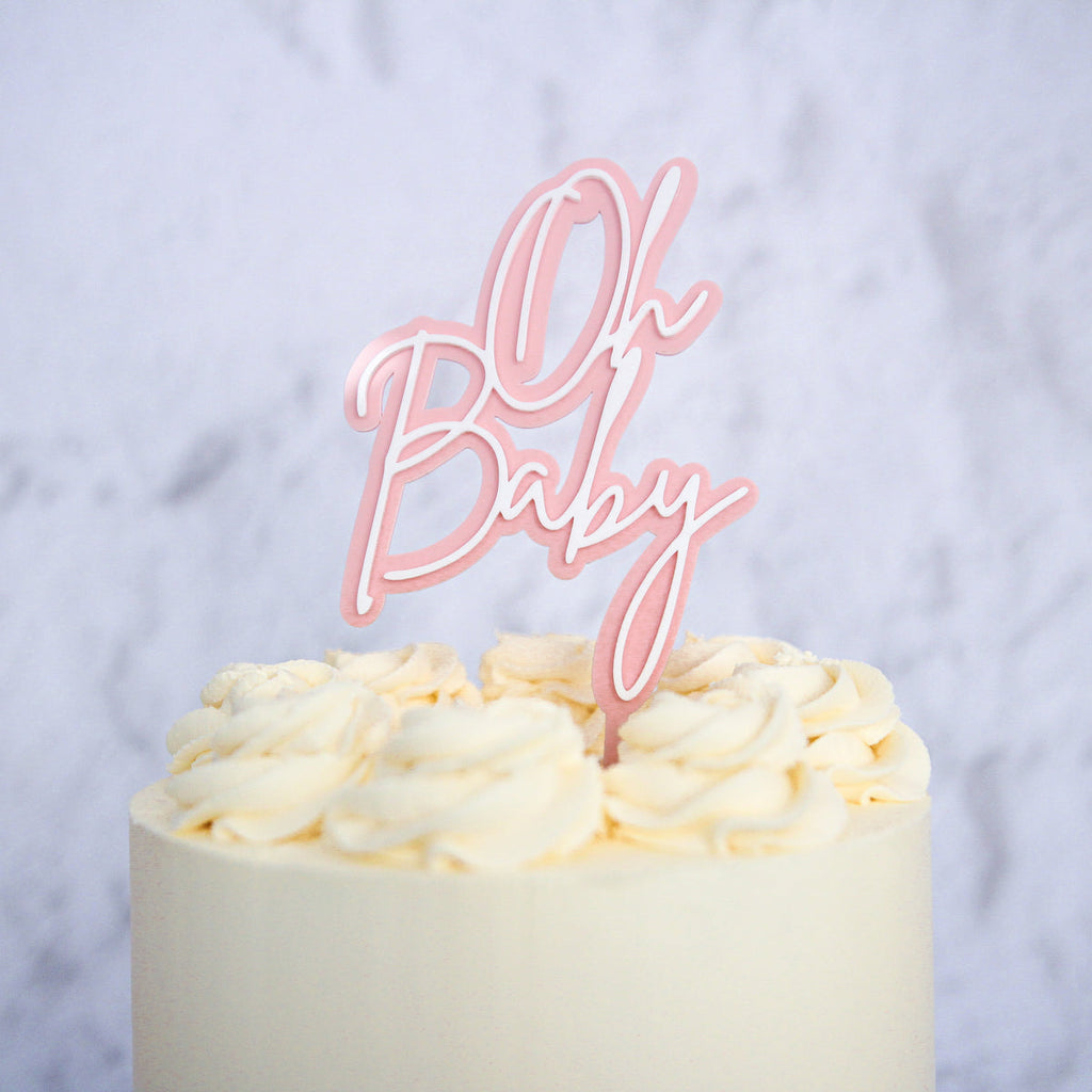 Oh Baby Cake Topper Baby Pink  - SWEET STAMP