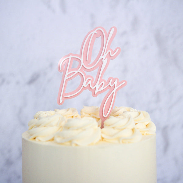 Oh Baby Cake Topper Baby Pink  - SWEET STAMP