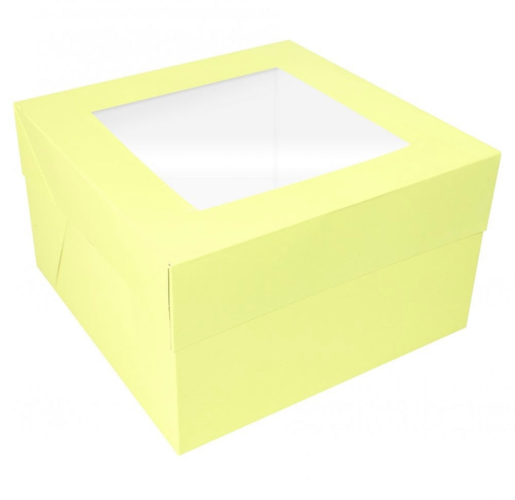 Pastel Yellow Cake Box with Window 12”