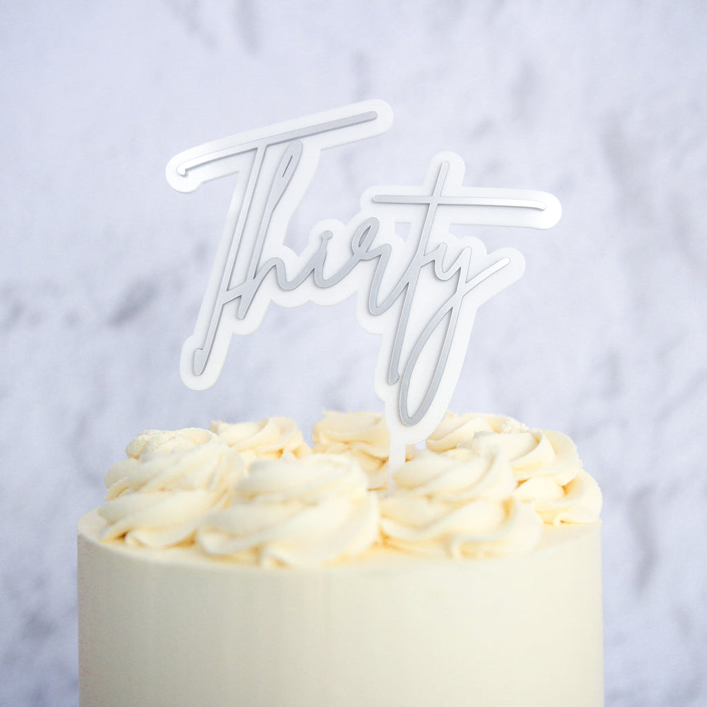 Thirty Cake Topper Silver - SWEET STAMP
