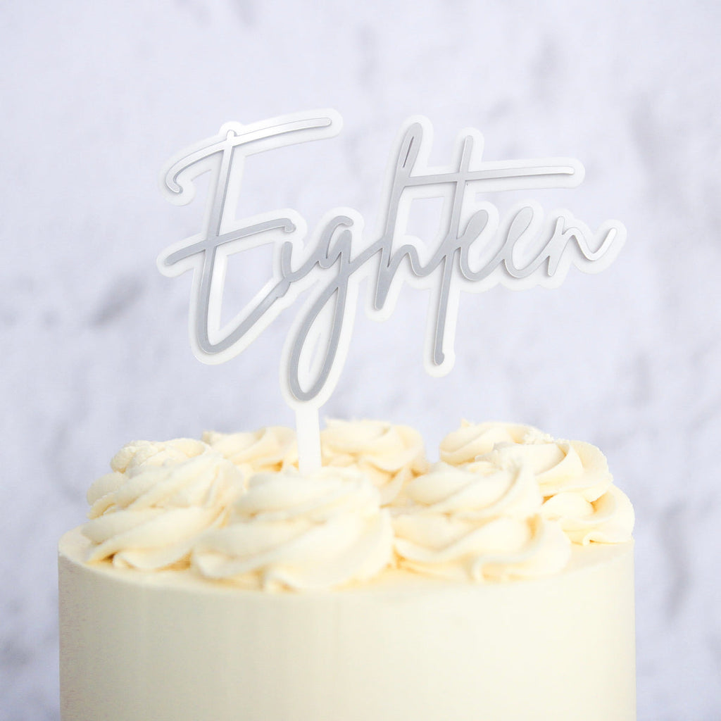 Eighteen Cake Topper Silver - SWEET STAMP