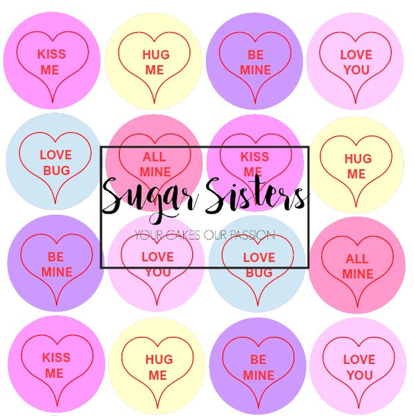 Sweet Heart Edible Toppers - (20 Toppers)