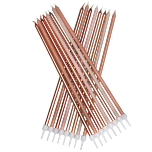 Extra Tall Neutral Metallic Candles Pk 16