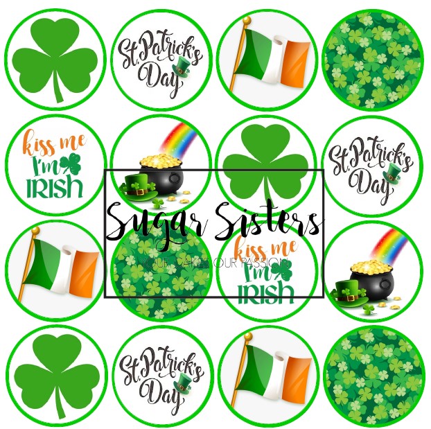 St Patricks Day Edible Toppers - (20 Toppers)