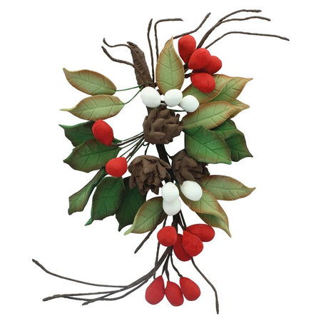 Frosted Berries & Pine Cone Mini Sprays - 4 Piece