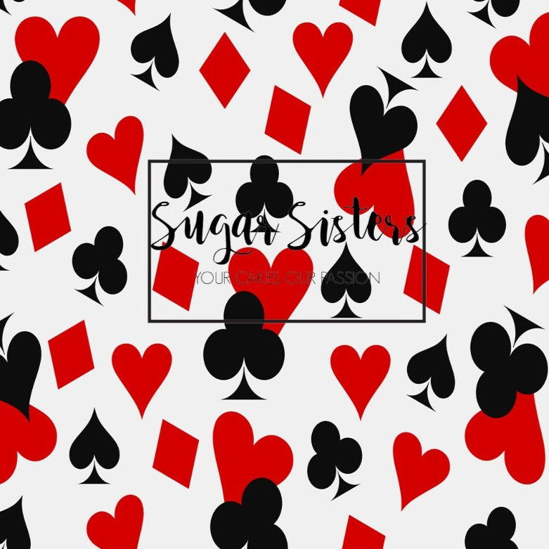 Playing Cards Cake Wrap Edible Image