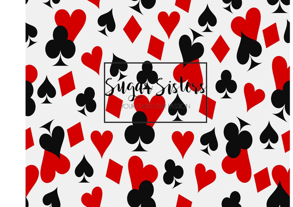 Playing Cards Cake Wrap Edible Image