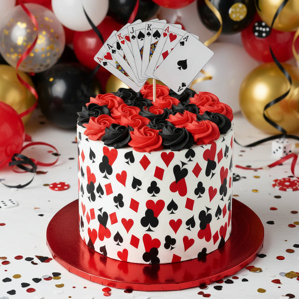 Playing Cards Cake Wrap Edible Image