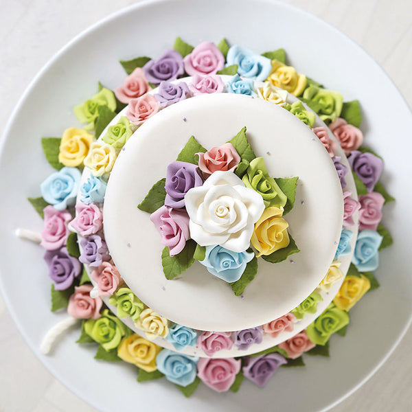 White Sugar Rose Medium 3.5cm Pk 8