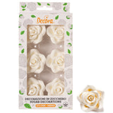 White Sugar Rose Large 5cm Pk 6