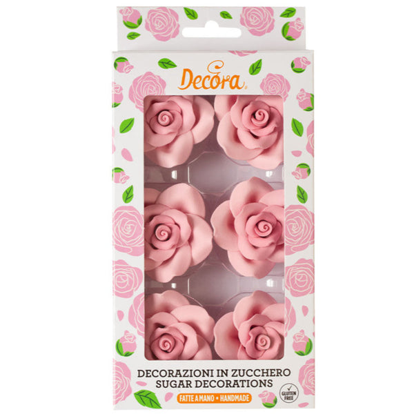 Pink Sugar Rose Large 5cm Pk 6