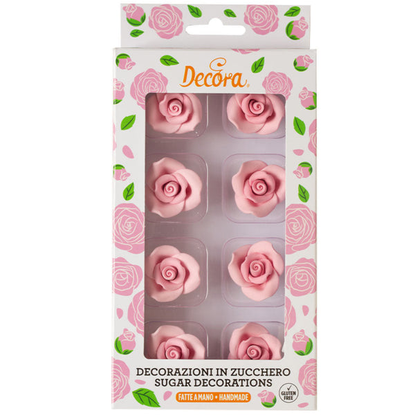 Pink Sugar Rose Medium 3.5cm Pk 8