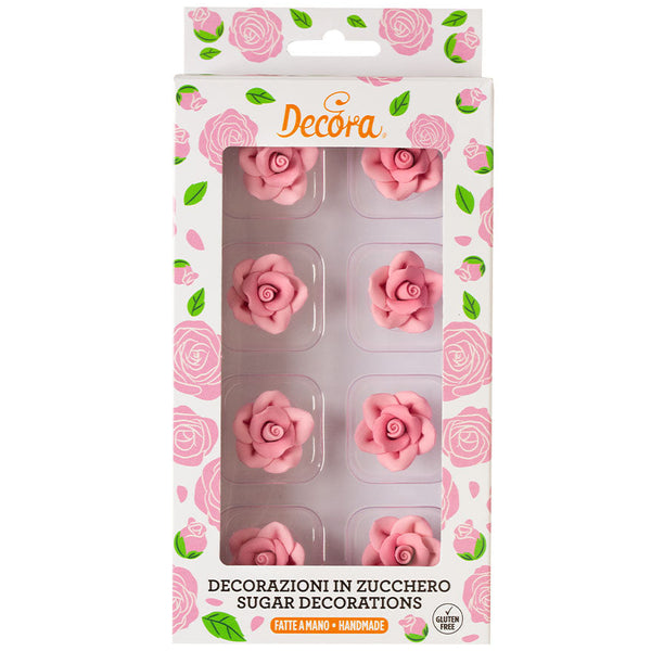 Pink Sugar Rose Small 2cm Pk 8