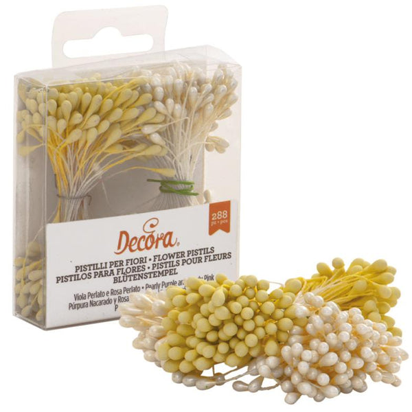 Pearl White/ Opaque Yellow Stamens 288pcs