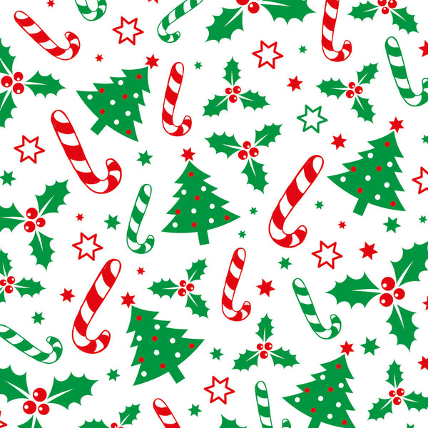 Holly & Xmas Tree  Cello Treat Bags Pk 20