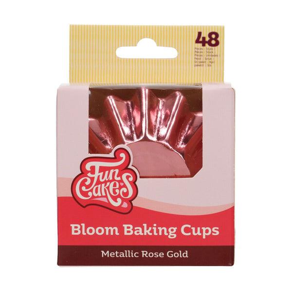 Rose Gold Foil Bloom Baking Cups Pk 48