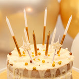 Gold Sparkle Cake Topper Candles Pk 10