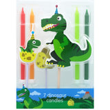 Dinosaur Cake Topper Candles Pk 7