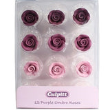 Sugar Decoration  20mm Purple Ombre Sugar Roses