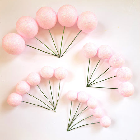 SUGAR SISTERS - Pink Glitter Cake Balls Pk 20