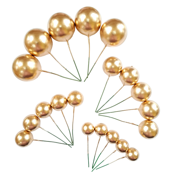 SUGAR SISTERS - Gold Cake Balls Pk 20