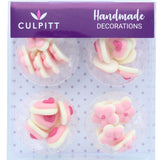 Pink Mini Heart Sugar Decorations Pk 24