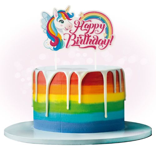 Happy Birthday Cake Topper - Unicorn