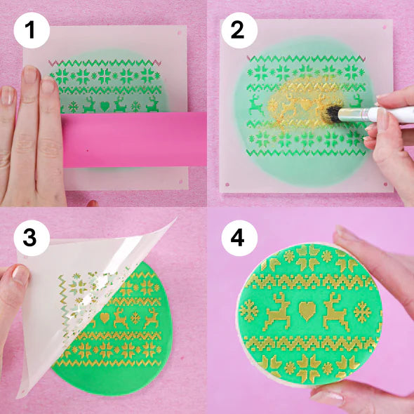 Mini Cookie / Bento & Cupcake Stencil - Snowman