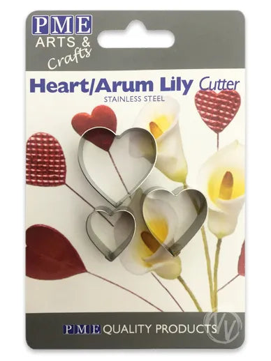 PME Heart Arum Lily Cutter Set 3