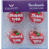 Thank You Apples Sugar Decoration Pk 12