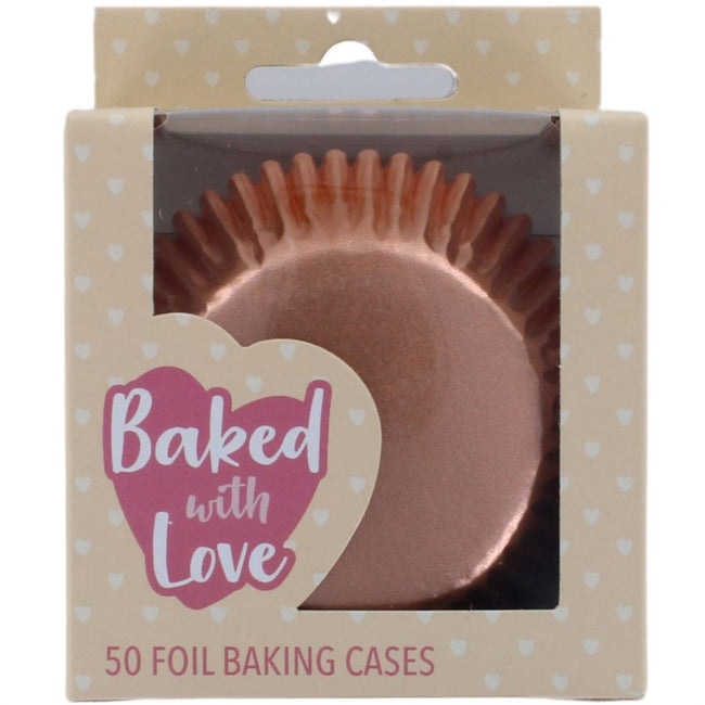 Culpitt Cupcake Cases Foil Rose Gold Pk 50