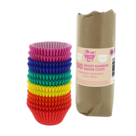 Rainbow Cupcake Cases Pk 100