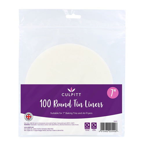 Greasproof Round Tin Liners 7" Pk 100