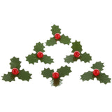 Paper/Plastic Holly Cake Topper Pk 25
