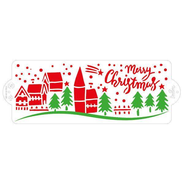 Christmas Scene Stencil 10 x 28cm