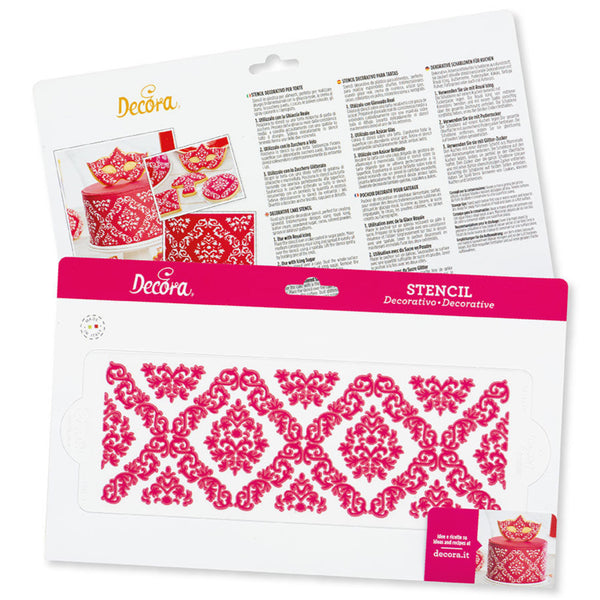 Damask Stencil 10 x 30cm
