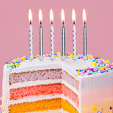 Metallic Star Mix Candles Silver with Holders